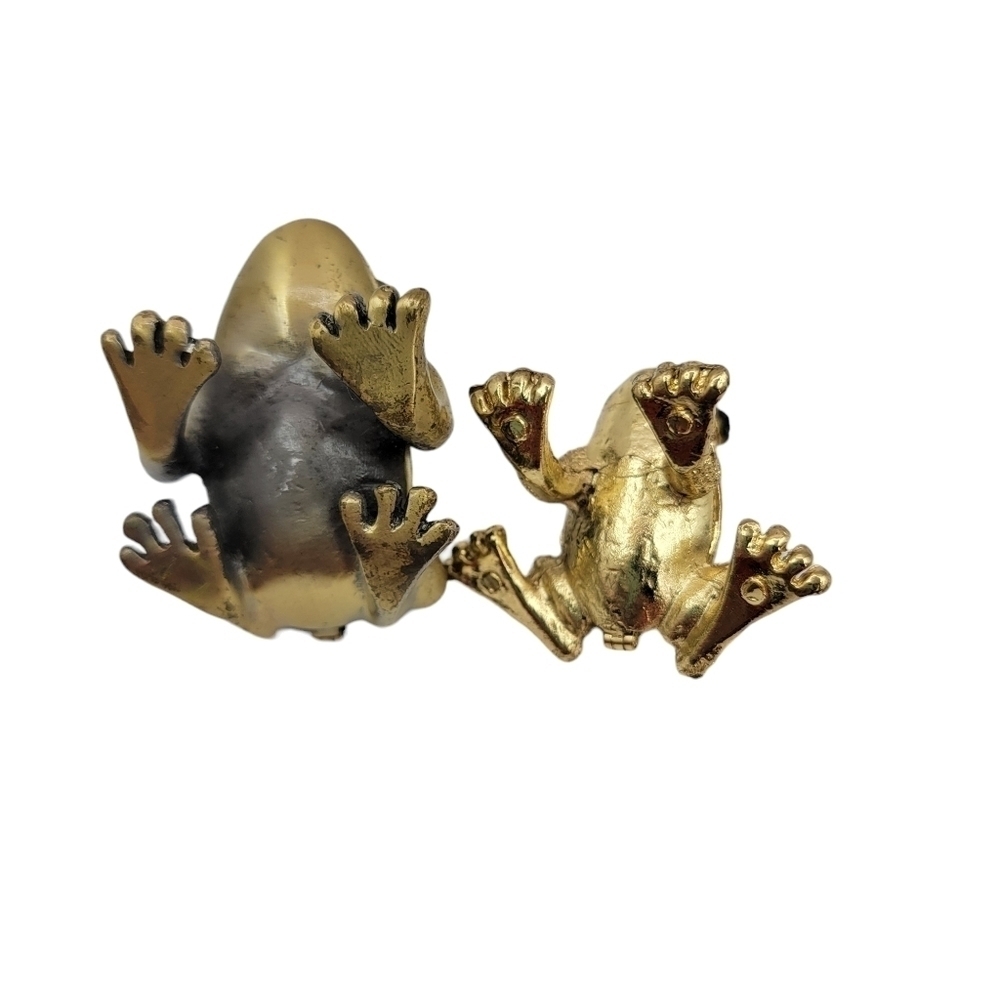 2 frog trinket boxes enameled gold tone - Picture 6 of 8